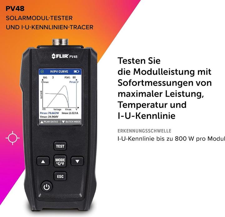 Actual product image Flir Solarpanel-Tester und I-V-Kennlinien-Tracer mit Temperaturmessungen PV48 So