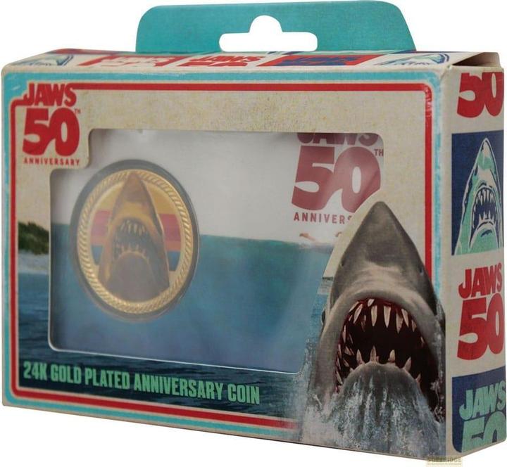 Actual product image Fanattik Jaws Sammelmünze 50th Anniversary 24k Gold Plated Limited Edition
