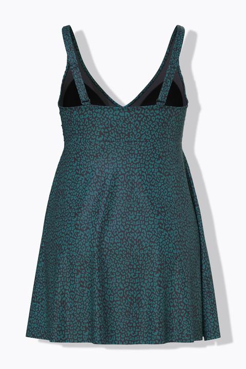 Produktbild Ulla Popken Badekleid, Leomuster, Softcups, Wickeloptik (60)