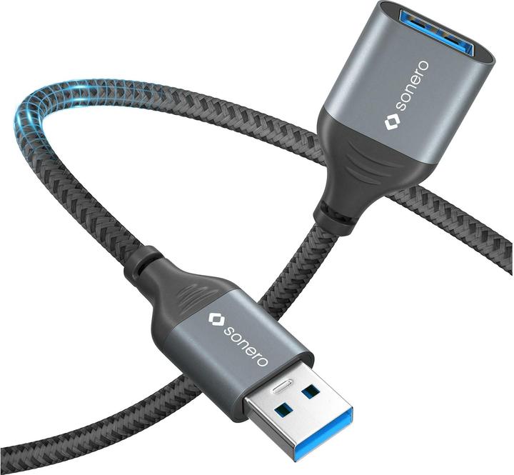 Produktbild Sonero USB 3.0-Verlängerungskabel USB A - USB A 2 m (2 m, USB 3.1, USB 3.0)