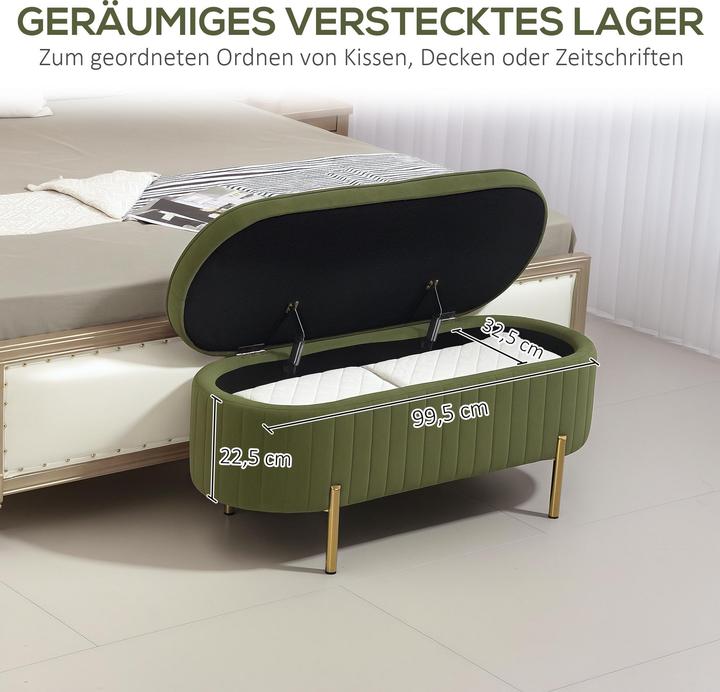 Produktbild Homcom Sitzbank Polyester Grün (108 cm)