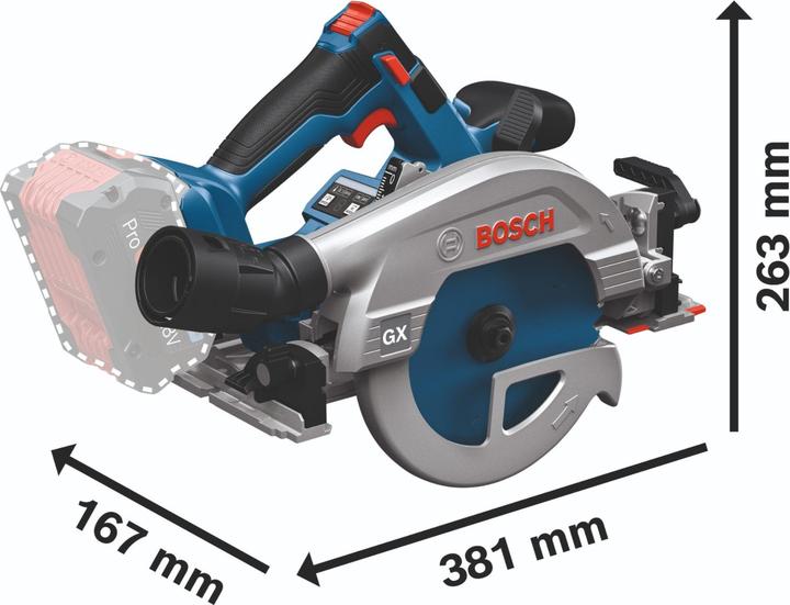 Produktbild Bosch Professional Bosch GKS 18V-57-2 GX Professional Akku Kreissäge 18 V 165 mm Brushless + 2x Akku 4,0 Ah +