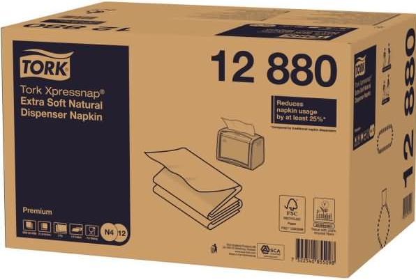 Actual product image Tork Serviet Xpressnap natural 21,6x16,5cm 2 fold N4 8000stk/pak - (8000 pcs.) (21.30 x 16.50 cm)