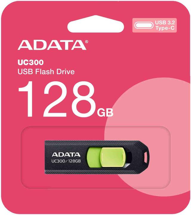 Image du produit Adata USB 128GB UC300 bkgn 3.2 Interface USB Type C USB 3.2 Gen 1 (128 Go, USB-C)