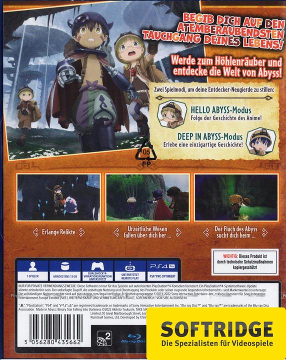 Actual product image Spike Chunsoft Made in Abyss: Binary Star Falling into Darkness (PS4, DE)
