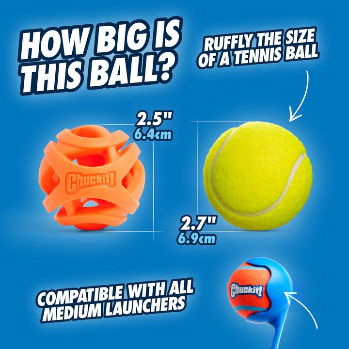 Image du produit Chuckit! CHUCKIT BREATHE RIGHT Bring the ball Lots 6.5 cm in diameter Size M 2 pcs Orange (Jouet à balle chien)