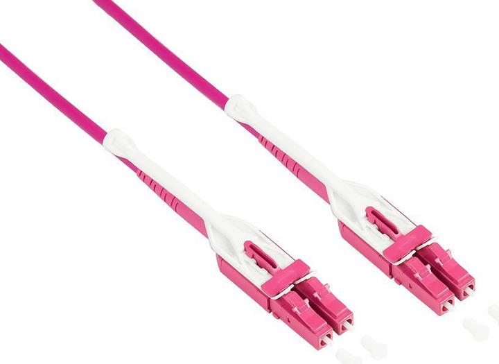 Immagine prodotto Good Connections Patch cord FO Duplex OM4 (Multimode, 50/125) LC/LC, UNIBOOT, LSZH, polarità intercambiabile, sblocco (0.50 m)