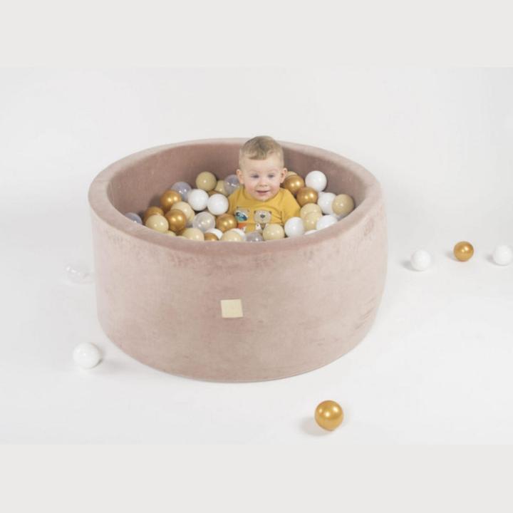 Image du produit Activity Board Waldorf Baby Piscine à balles ronde 90x40cm avec 300 balles, Piscine à balles cadeau - Ecru Velvet