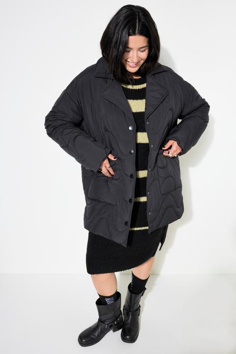 Produktbild Studio Untold Steppjacke, Loose Shape, Wellenstepp, Reverskragen, Seitenschlitze (56)