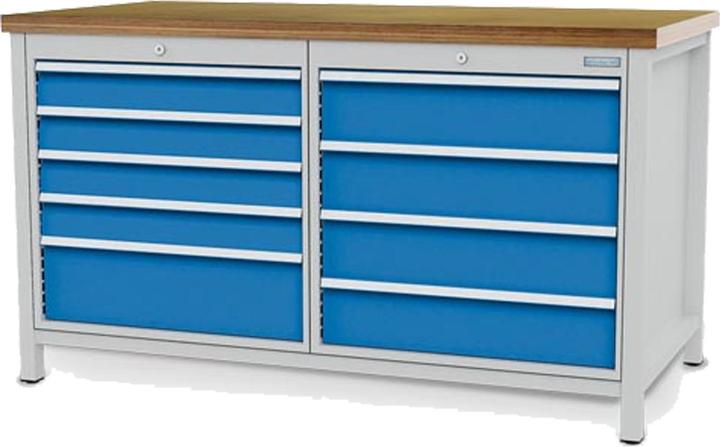 Produktbild Bedrunka & hirth Bedrunka+Hirth Kastenwerkbank Rastermass 24-24 mit 9 Schubladen 1500 x 750 x 9... (150 cm, 75 cm)