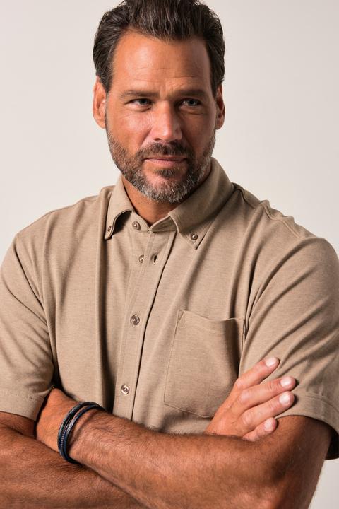Produktbild JP1880 JP 1880 Piqué-Hemd, FLEXNAMIC®, Halbarm, Buttondown-Kragen, Modern Fit (8XL)