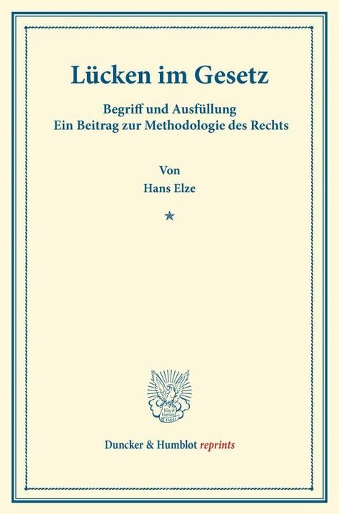 Produktbild Lücken im Gesetz (Deutsch, Hans Elze, 2013)
