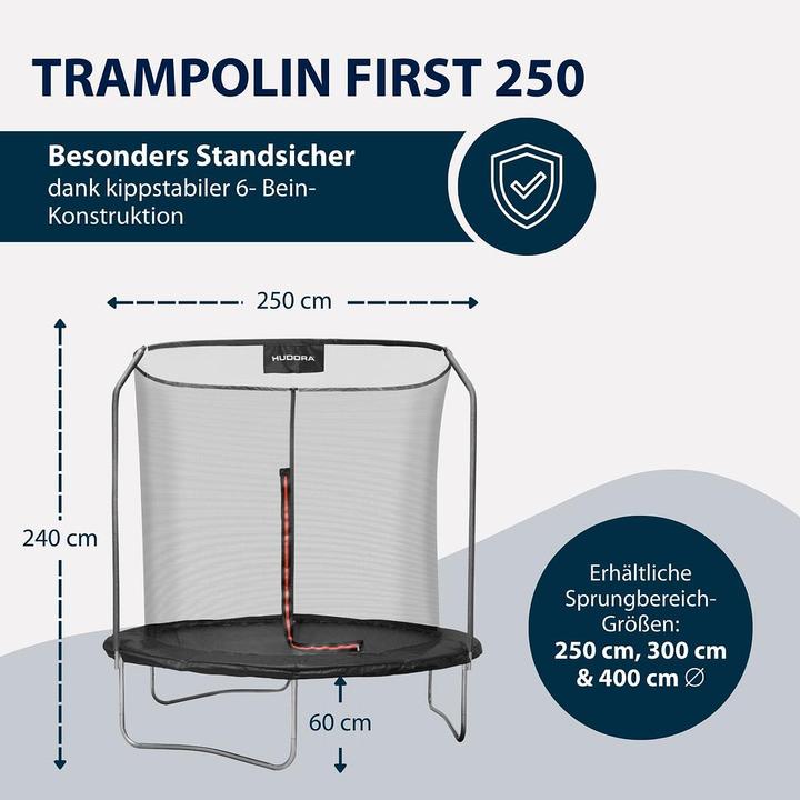 Image du produit Hudora First Trampoline 250V (250 cm)