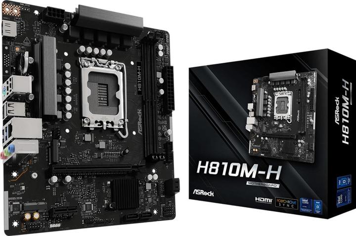 AsRock H810M-H Dimms 4STATA3 USB3.2 GB-LAN - DDR5 - Gigabit-LAN (LGA 1851, Intel H810, mATX)