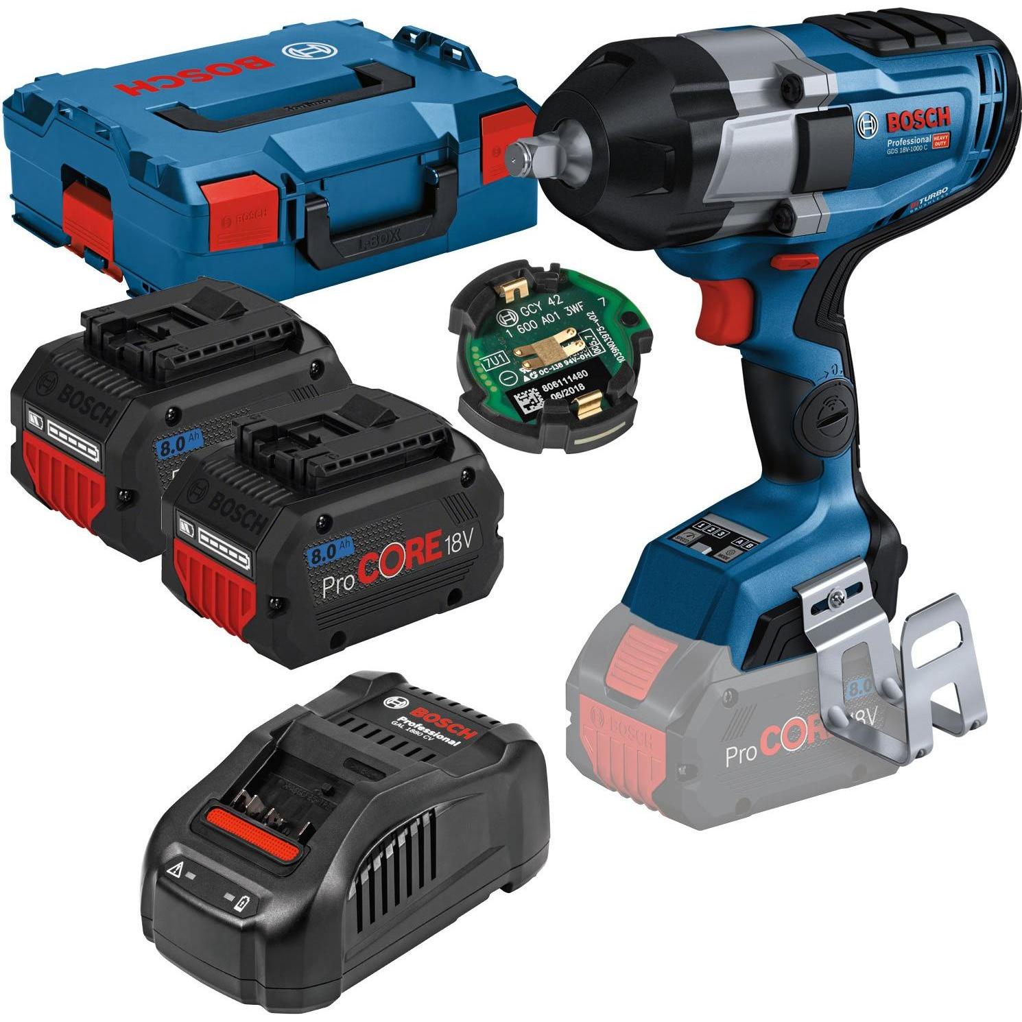 Bosch Professional, Bohrmaschine + Akkuschrauber, GDS 18V-1000 C (Akkubetrieb)