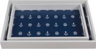 Produktbild Ootb Blau/weisses Holz-Tablett, Modern Maritime