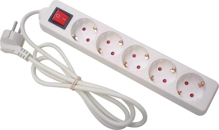 Actual product image Perel 5-socket power strip with switch (5x, CEE 7/3, 1.50 m)