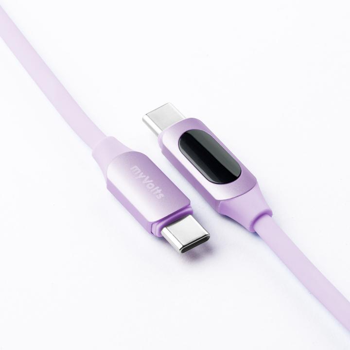 Produktbild MyVolts PDCCCPU - Step Up USB-C to USB-C PD Cable with LCD Power Meter, Jellybean Purple