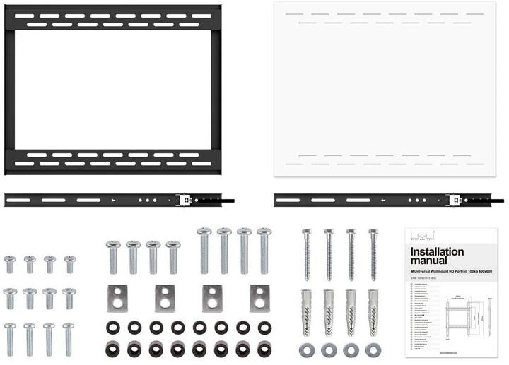 Actual product image Multibrackets Wall Mount Universal Wallmount HD P 100 kg 400 x 600 (Wall, 100 kg, 60" - 100")