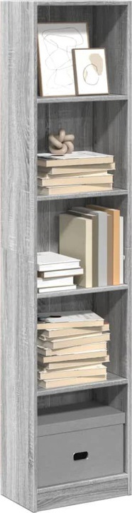 Immagine prodotto VidaXL Bücherregal Regal Standregal Büroregal Aufbewahrungsregal Grau Sonoma (40 x 24 x 176 cm)