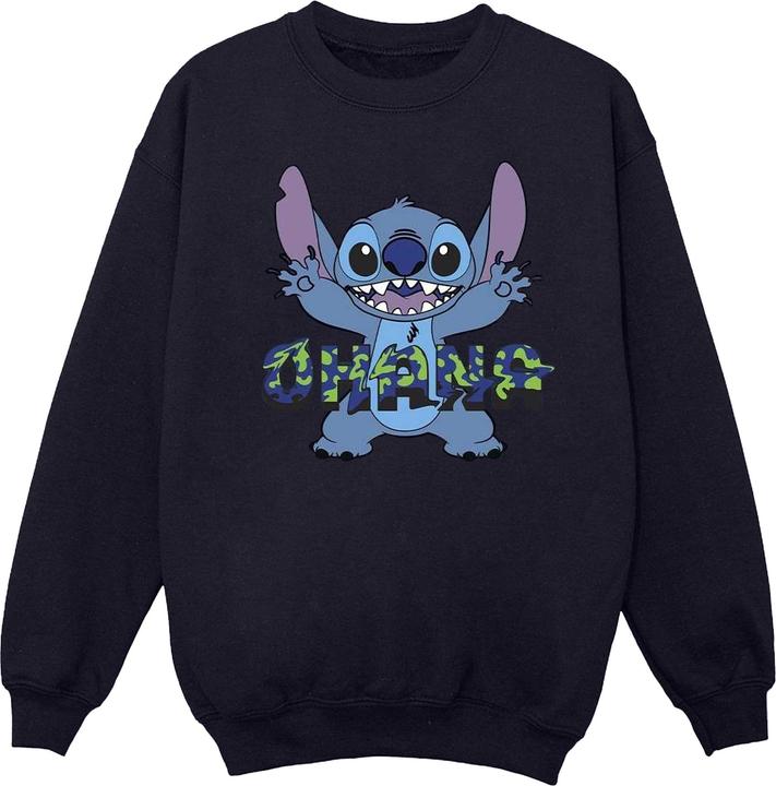 Produktbild Disney Lilo And Stitch Ohana Blue Glitch Sweatshirt (L)