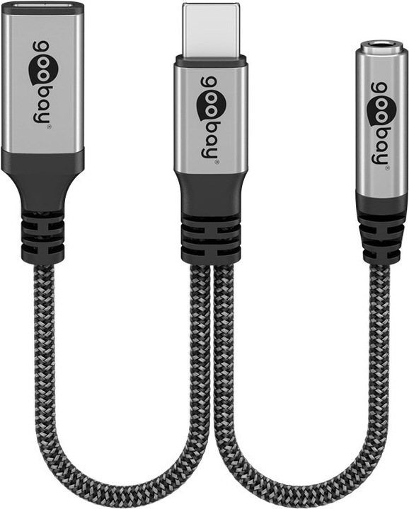 Actual product image Goobay USB-C to USB-C and jack 3.5 mm AUX (USB Type C, USB Type C)