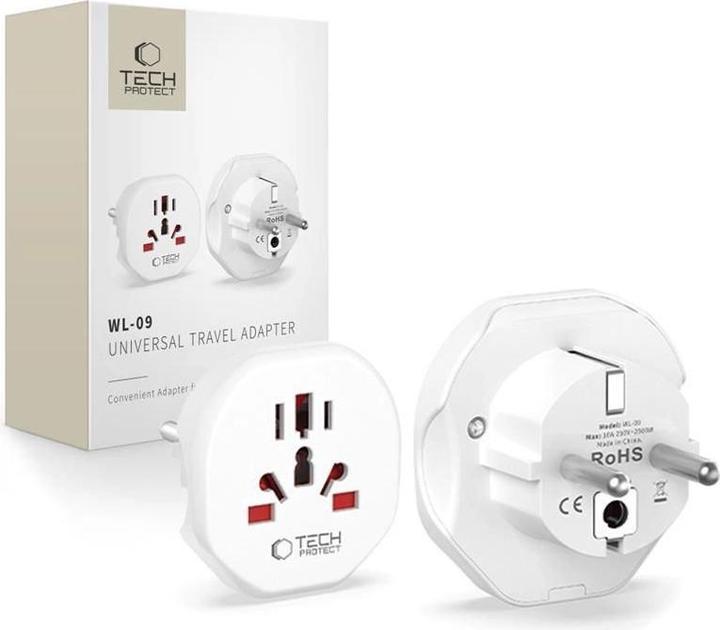 Image du produit Tech-Protect PrzejÅciÃ³wka / adaptateur Universal Travel Adapter na UE - biaÅa