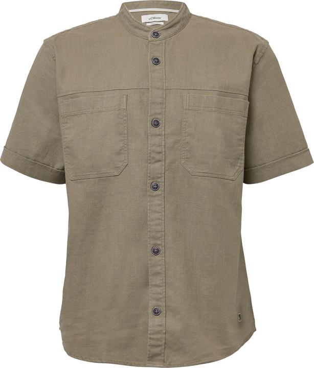 Produktbild S.Oliver Hemd Relaxed Fit: Kurzarmhemd mit Stehkragen aus Leinenmix (M)