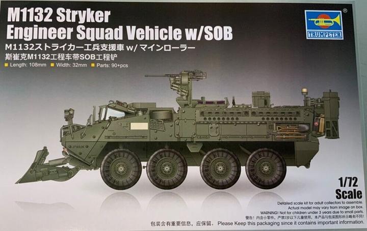 Actual product image Trumpeter M1132 Stryker Engineer Squad Vehicle w/SOB