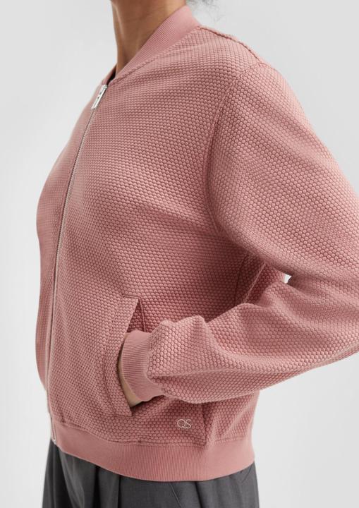 Produktbild s.Oliver Sweatshirt Sweatshirt im Blousonstyle mit Strukturmuster (L)