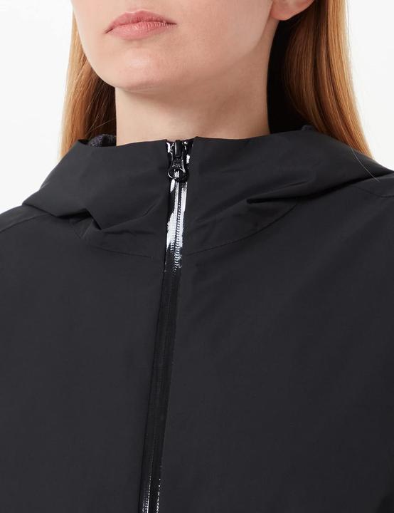 Actual product image Bugatti Women's Raincoat with Waterproof Zipper, Hood, and Contrasting Sleeve Print