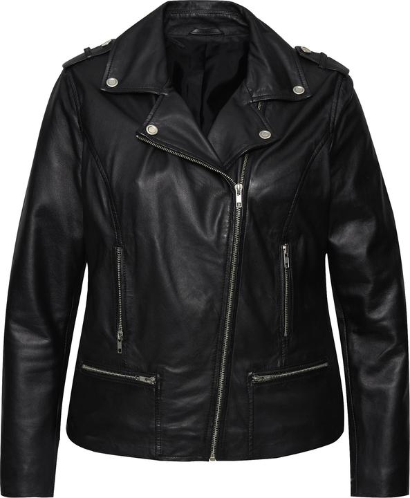 Produktbild Angel of Style Leder-Bikerjacke, Metallzipper, Komplettfutter (56)