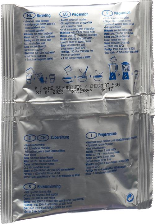 Actual product image Modifast Programm Crème Schokolade (8 Piece, Beutel, 55 g)