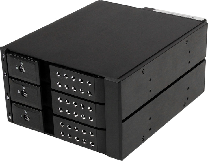 Actual product image StarTech 3x 3.5 inch strapless SATA hard drives Aluminium removable frame backplane