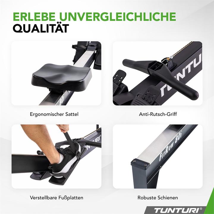 Image du produit Tunturi Rameur Fitrow 80i - Rameur fitness - Rameur pliable - 10 niveaux de résistance - Rameur fitness -