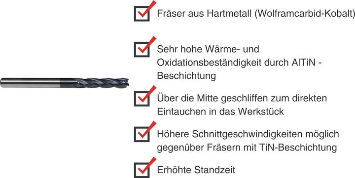Produktbild Paulimot VHM-Schlichtfräser Ø 6,0 mm 35° mit AlTiN-Beschichtung, 4-schneidig