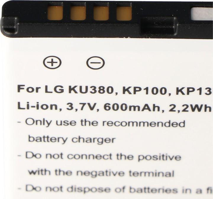 Actual product image LG Battery KU380, KP100, LGIP-430A, 0093301