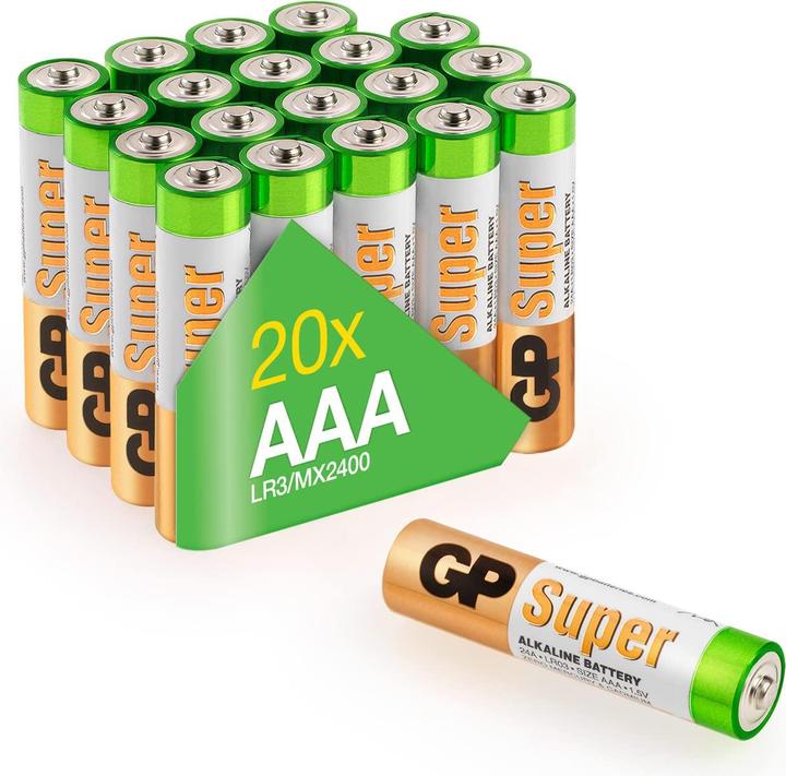 Immagine prodotto GP Batteries GP Super Alkaline 24A S20 - Batteria 20 x tipo AAA (20 pz., AAA)