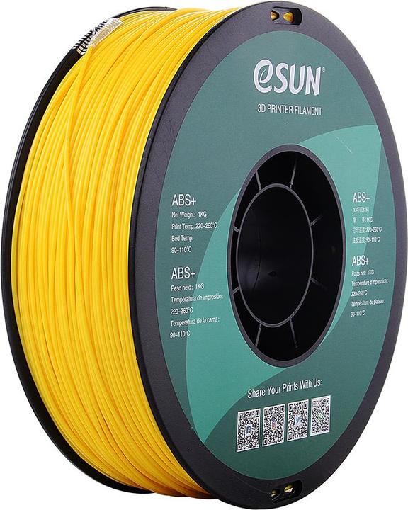 Produktbild eSUN ABS+ 1,75mm Yellow 1kg 3D Filament (ABS, 1.75 mm, 1000 g, Gelb)