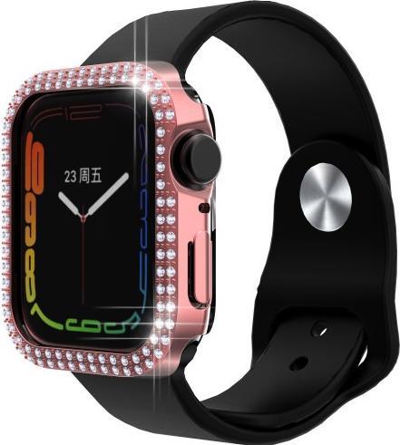 Immagine prodotto Cover-Discount Apple Watch 45mm - Custodia protettiva con strass glitterati rosa