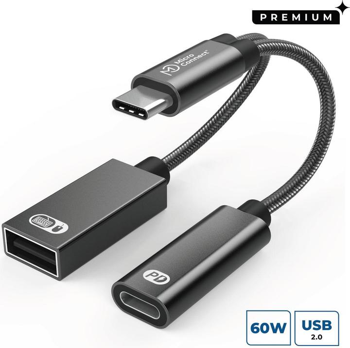 Image du produit MicroConnect USB-C vers USB-C PD et USB-A (0.13 m, 60 W)
