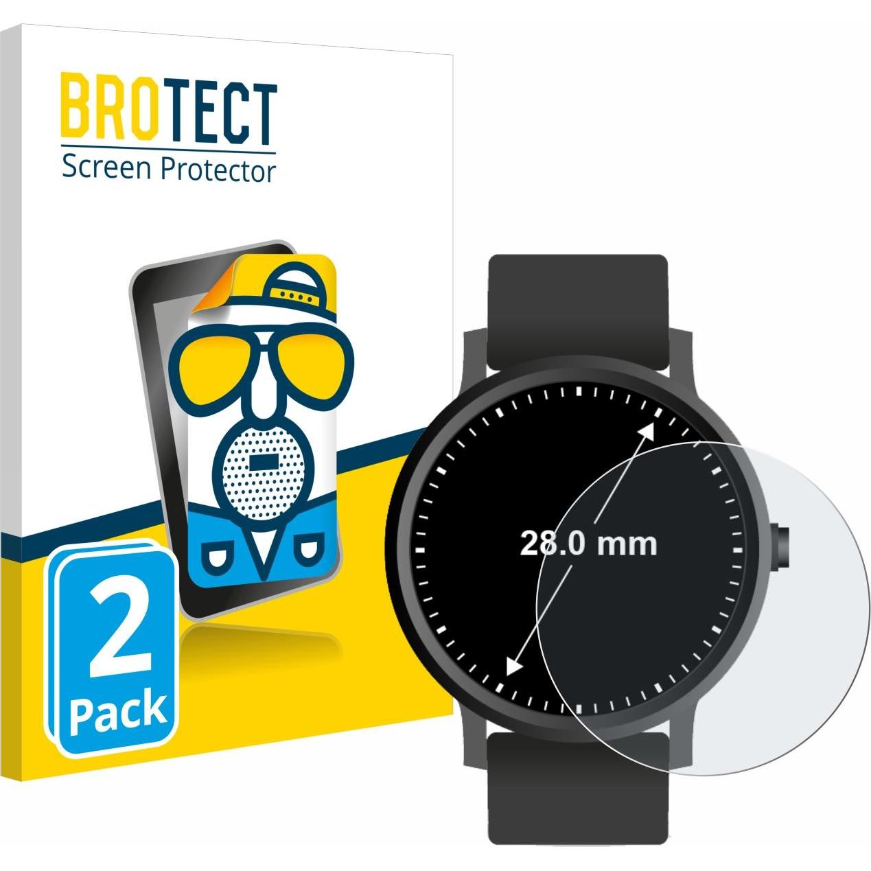 BROTECT Entspiegelungs-Schutzfolie Displayschutz Matt, Smartwatch Schutzfolie, Schwarz