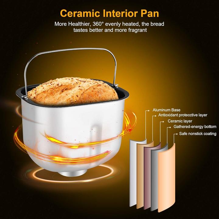 Actual product image Nictemaw Bread Maker 550 W Automatic Bread Maker with 25 Programs Capacity 5001000 g