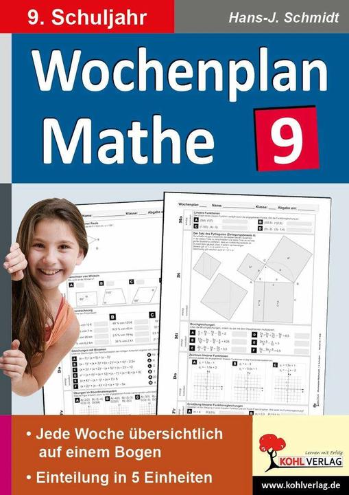 Produktbild Wochenplan Mathe 9. Schuljahr (Deutsch, Hans-J. Schmidt, 2015)