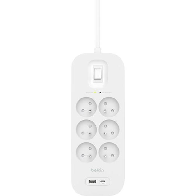 Thumbnail - Belkin, Steckdosenleiste, Surge Protection with USB C 6 Outlet (6 x, 2 m)