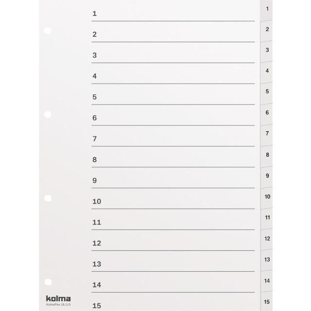 Produktbild Kolma Register A4 strong 1-15 15-teilig weiss