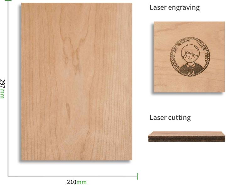 Actual product image XTool 3 mm Cherry Plywood (6-Pack) (Accessories)