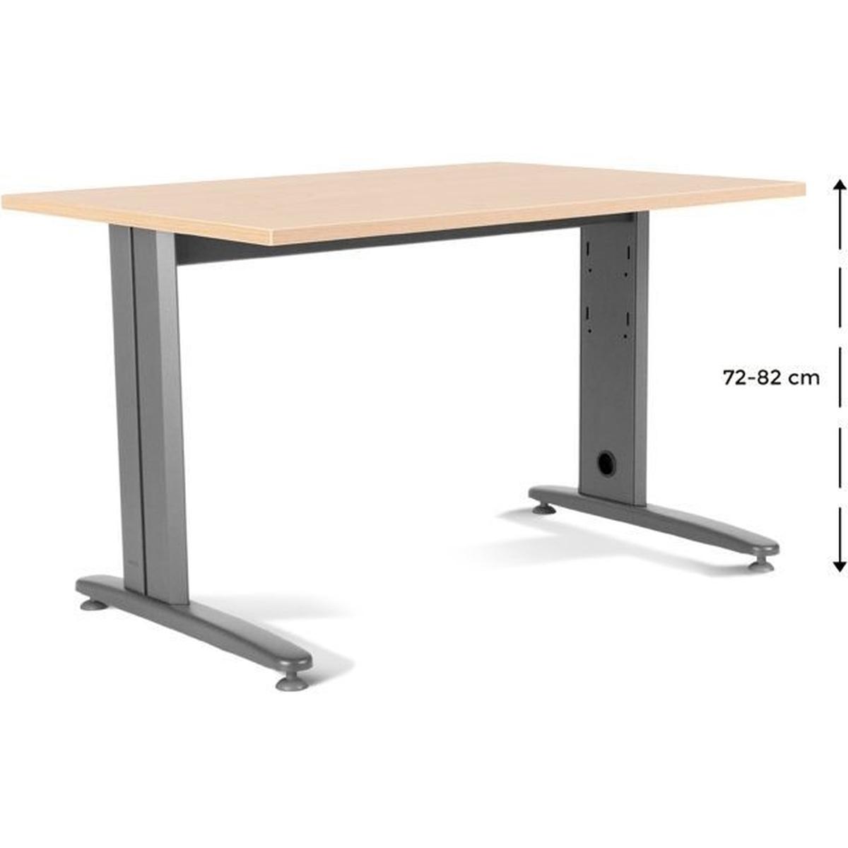 Rocada, Schreibtisch, Schreibtisch Metal BxTxH 140x80x72cm Platte einstellbar Gestell grau Platte Melamin buche (140 x 8...