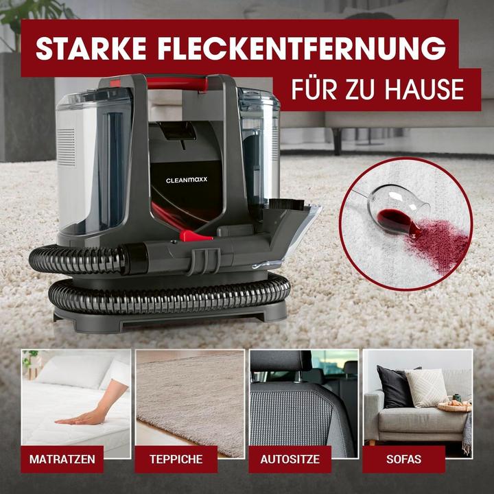 Produktbild CleanMaxx Kompakter Teppich- und Polsterreiniger mit Sprühfunktion und Dual-Tank-System