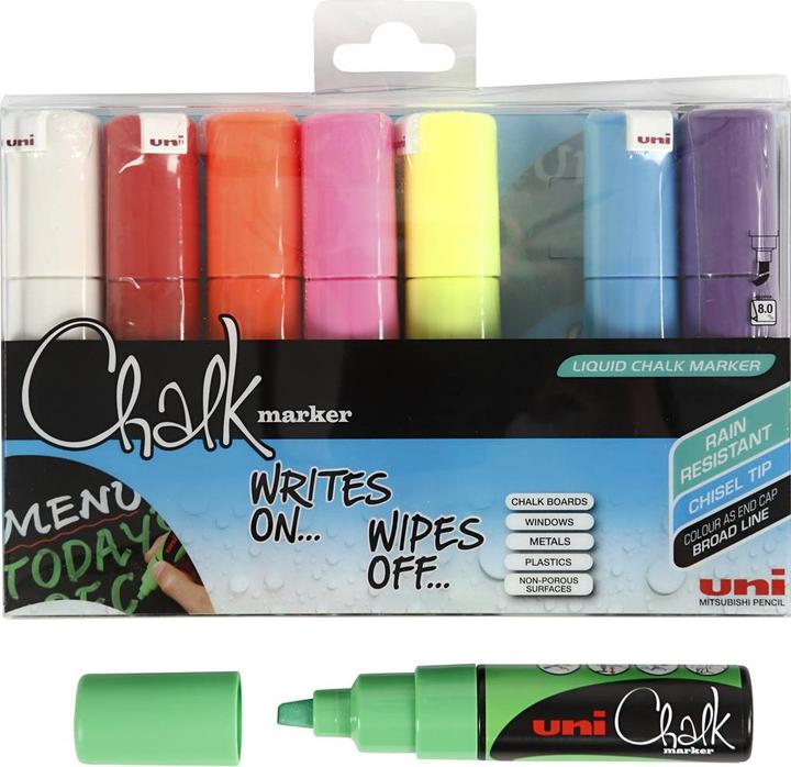 Produktbild Uni-ball Chalkmarker PC8K - Assorted colors, 4 pc (4x)